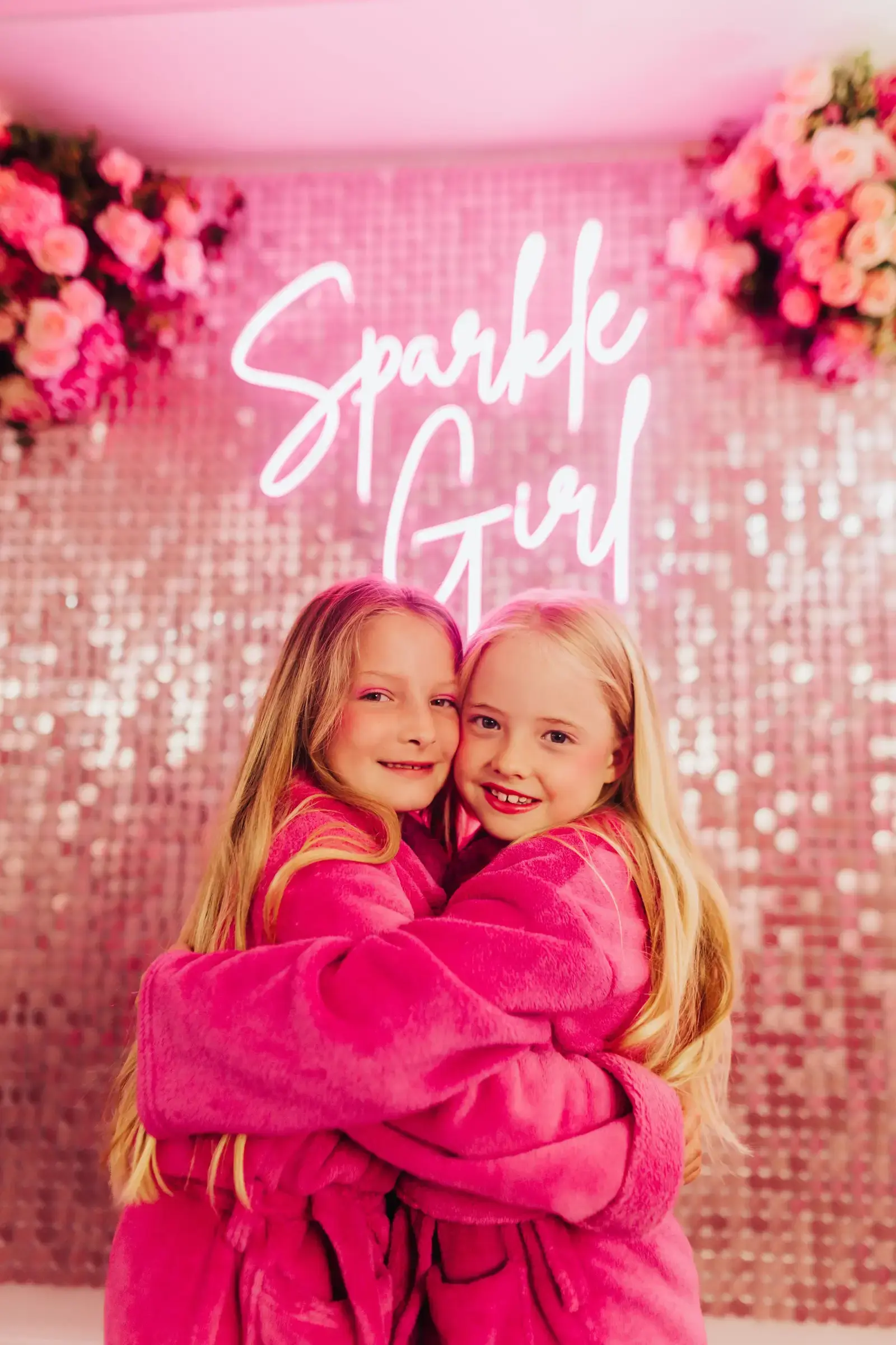 Little guests being pampered in the pink pamper rooms