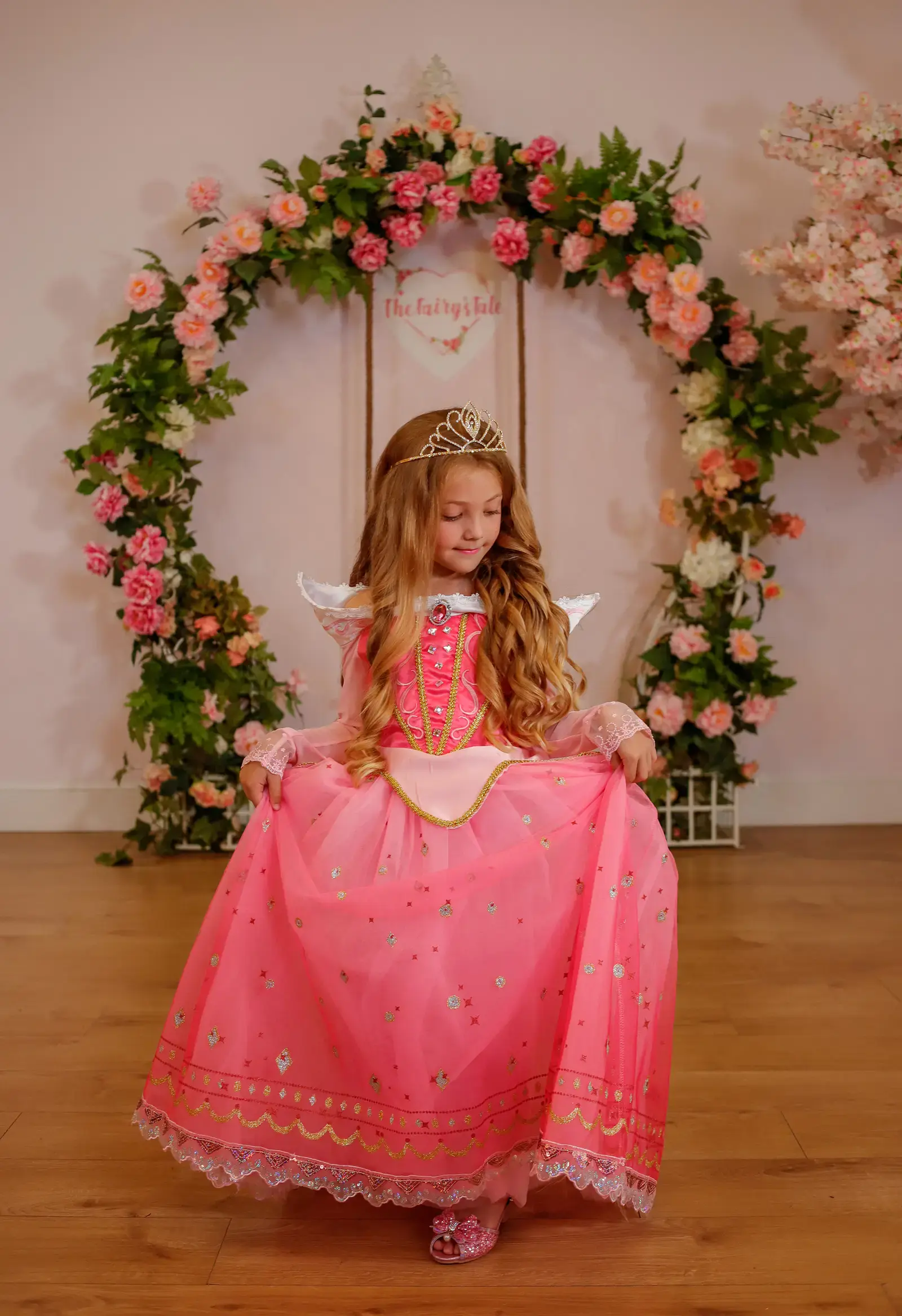 Princess hair styling and sparkle